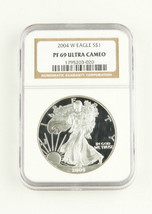 2004 W Proof $1 American Eagle 1 Oz Silver Flawless Ngc Pf 69 Ultra Cameo Coin - £79.96 GBP