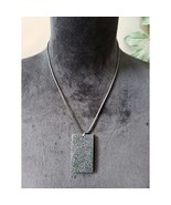 Women&#39;s Glitter Pendant Necklace Silver Tone Chain Lobster Clasp Adjustable - $24.75