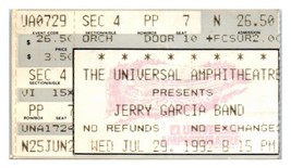 Jerry Garcia Band Konzert Ticket Stumpf Juli 29 1992 Universal Stadt California - £40.00 GBP