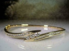 4.00Ct Round Cut VVS1/D Diamond Vintage Bangle Bracelet 14K Yellow Gold Over - £168.20 GBP