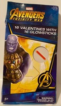 Marvel Avengers Infinity Valentines Cards with Bonus Glowsticks! 16 Pack NEW - £2.35 GBP