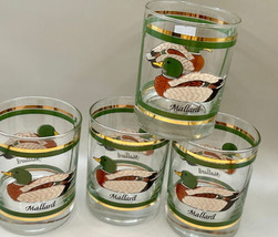 Mallard Whisky Scotch or Juice Glasses (4) Vintage 4-1/8&quot; x 3-1/4&quot;  Rock Glasses - $32.00