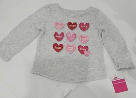 Toddlers Conversational Hearts Long Sleeve Valentines Day  T-Shirt Size 4T - £8.55 GBP