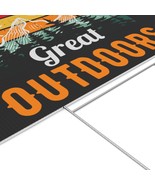 Retro Great Outdoors Lawn Sign with Sunset Mountain Range Design, 22&#39;&#39; x... - £38.36 GBP