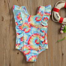 NEW Tie Dye Girls Ruffle Swimsuit Bathing Suit 2T 3T 4T 5T - £4.30 GBP