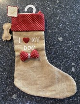 Christmas Stocking I Love My Dog Dog Stocking HolidayHanging Bone Decor - $12.99