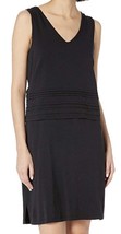 Mod-O-Doc Tank Dress with Pintuck Overlay in Cotton Modal Spandex Jersey Black - £14.87 GBP