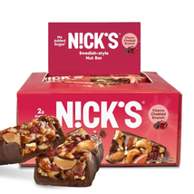 NICK&#39;S Nut Snack Bars. Low Sugar, 3G Net Carbs, Vegan (Cherry Chocolate, Pack of - £33.87 GBP