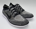 Nike Free RN Flyknit 2018 Womens Size 6 Running Shoes 942839 101 Black Oreo - $99.95