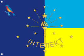 Flag of Lyceum Intellect Kyiv ,Unique Design Print , Size -3x5 Ft / 90x1... - $29.80