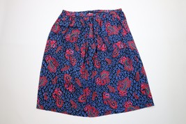Vintage 70s Streetwear Womens Size Large Rainbow Paisley Pleated Skirt USA - $34.60