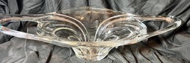 Vintage Vannes Le Chatel Clear Crystal French Art Glass Centerpiece Bowl France - £148.21 GBP