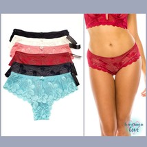 Youmita Floral Lace Sexy Cheeky Hipster 2 mesh Knicker Panties Underwear... - $19.99+