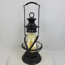 Vintage Farmhouse Lantern w/ Candle 16 Inch Tall Plus Handle Indoor Outdoor - £47.32 GBP