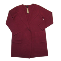 NWT J.Crew Juliette in Vintage Burgundy Open-Front Collarless Sweater Blazer XS - £73.02 GBP