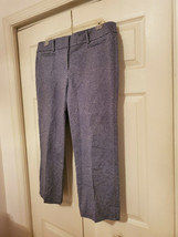 LOFT Outlet Women&#39;s Size 14 Original Crop Blue White Design Pants (NEW) - £31.61 GBP