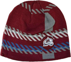 Colorado Avalanche NHL Knit Beanie Hat Old Time Hockey Rugby Stripe NWT - £14.14 GBP