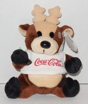 Coca-Cola Exclusive Reindeer in Shirt 8&quot; Beanie bean bag plush toy style #0133 - $14.22