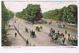 Postcard London England UK Rotten Row Hyde Park Horses &amp; Carriages - $4.94