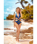 Mapale 67034 Tropical Print Criss Cross Monokini Swimsuit - $54.56 CAD