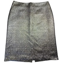 New York Co Gold Black Metallic Crinkle Midi Skirt Straight Pencil Women... - $9.90
