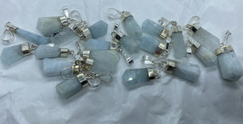 21Pcs Sterling top quality Blue Aquamarine Pendants, Jewelry necklace .925 - £74.38 GBP