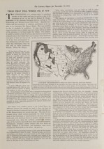 1921 Magazine Picture Article Trees That Tell Where Oil is Not Map of USA - $17.98