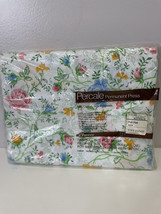 Vintage JC Penney Percale Permanent Press Juliet Floral Full Flat Sheet - $322.93 MXN