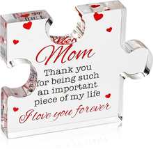 Cherished Acrylic Block Puzzle for Mom - Heartfelt 4.1 x 3.5 Inch Engraved Keeps - £10.54 GBP