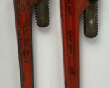 LOT Used Ridgid 18” &amp; 14&#39;&#39; pipe wrenches Ridge Tool Co USA Vintage Tool ... - £31.06 GBP