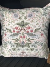 William Morris Strawberry Thief Decorative Throw One Pink Cushion 20” Square New - $69.99