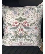 William Morris Strawberry Thief Decorative Throw One Pink Cushion 20” Sq... - £54.05 GBP