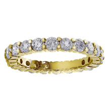 14K Yellow Gold 1.50 Carat Round Diamond Eternity Women&#39;s Wedding Band - £1,098.99 GBP+