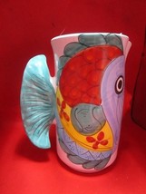 Fish Pitcher Italian Pottery 8&quot; Vietri Italy - $54.45