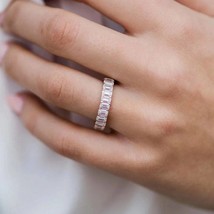 Emerald Cut Full Eternity Wedding Band, Anniversary Ring Engagement Ring - £87.92 GBP