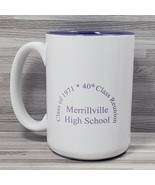 Merrillville High School &quot;Class of 1971&quot; 12 oz. Coffee Mug Cup White Purple - £10.71 GBP