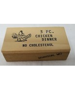 Gag Gift 3 Piece Chicken Dinner Wood Box Branson Missouri No Cholesterol - £8.92 GBP