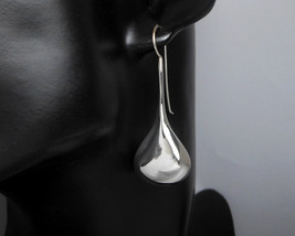 Long Teardrop Threader Earrings 925 Sterling Silver, Handmade Women Earrings 2&quot; - £51.95 GBP+