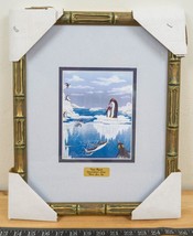 Conchiglia Artista Tony Reali Famiglia Di Pinguini Scena con Cornice Hk - £116.61 GBP