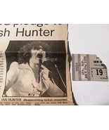 MOTT THE HOOPLE 1979 Ticket Stub + IAN HUNTER Vintage Music Press Coverage  - $13.27 CAD