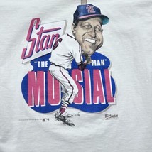VTG 1990 Stan The Man Musial St Louis Cardinals MLB Character T Shirt Me... - £22.06 GBP