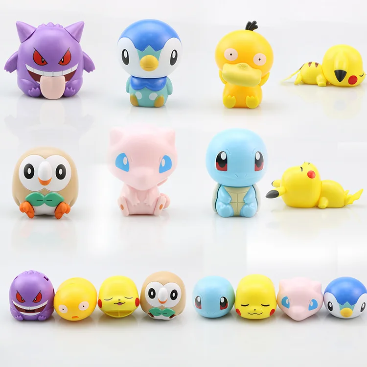 Y action figures pikachu gengar piplup psyduck rowlet squirtle big headed assembly doll thumb200