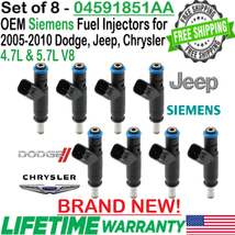 8 Units New OEM Siemens Fuel Injectors For 2005-2009 Jeep Grand Cherokee 4.7L V8 - £356.47 GBP