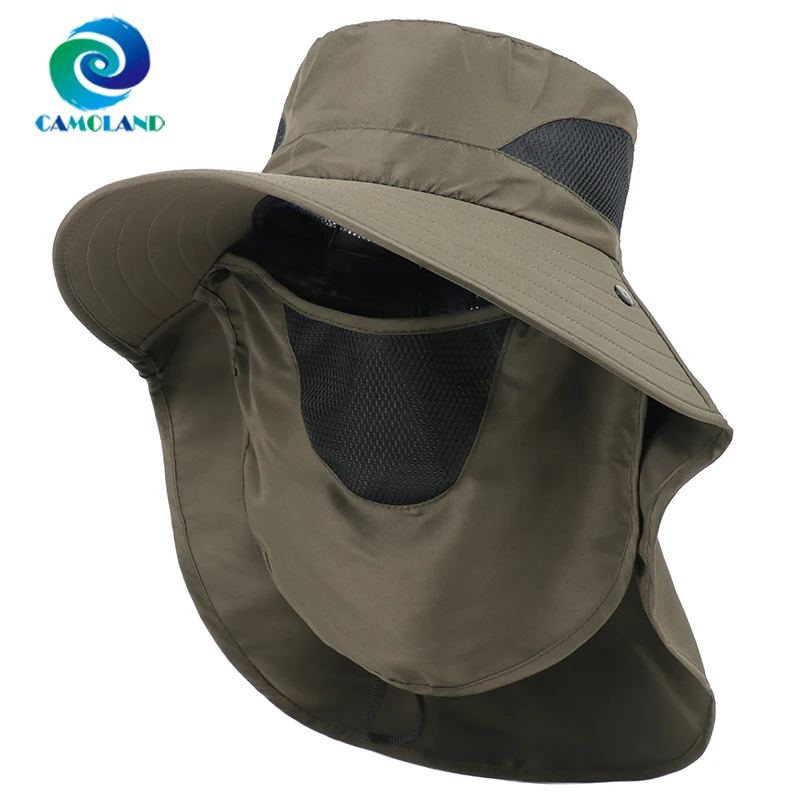  brim men uv protection hiking fishing caps women upf50 face protection bucket hat with thumb200