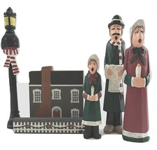 Carolers with Lamp Post Table Top Christmas Decoration 3 figures &amp; house - $11.28