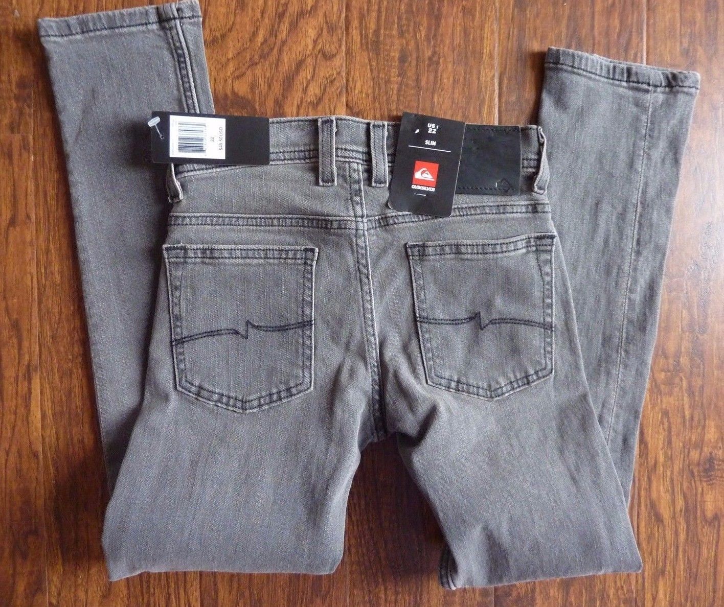Quiksilver Big Boys Distortion Slim Pant Jeans Grey 22 NEW - $29.35