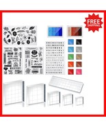 22-Piece Acrylic Stamp Block Set with Silicone Seals and Vibrant Ink Pads - $735.08 MXN