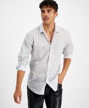 Mens Button Up Shirt Ditsy Floral Print Bright White Size XXL INC $65 - NWT - £14.38 GBP