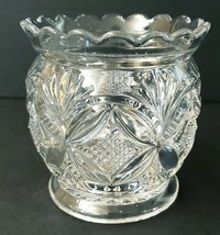 Vintage Pressed Glass Vase Scalloped 3&quot; x 3.75&quot; Romantic Regency - £11.71 GBP