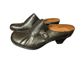 Earth Spirit Women&#39;s Emily Classics Black Leather Heel Slip On Mules  - ... - £18.10 GBP